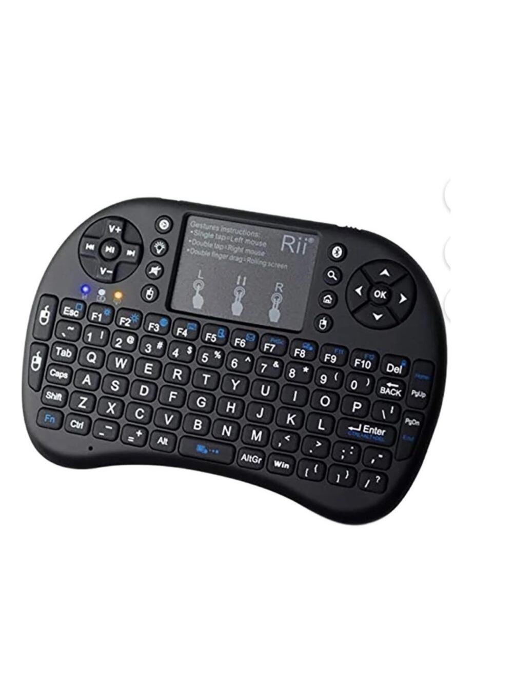 Mini Wireless Keyboard with Touchpad - Black
